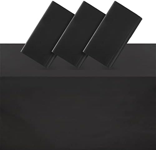 Juvale 3 Pack Black Tablecloth for Rectangle Tables