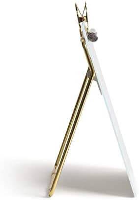 U Brands Dry-Erase Glass Easel with Gold Stand and Clip