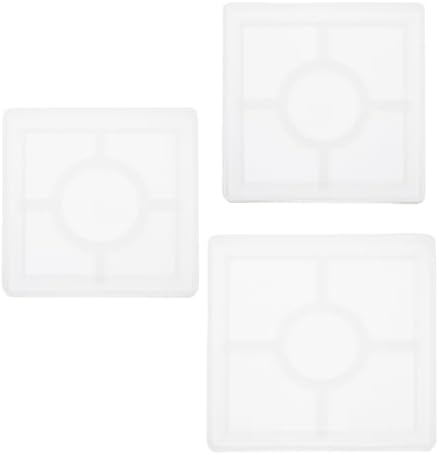 Uxcell 3 Pcs Square Coaster Silicone Resin Moulds