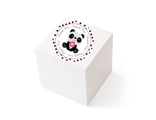 Pink Panda Thank You Stickers 24 pcs Party Decor