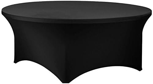 Black 60 Inch Round Stretch Spandex Tablecover