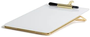 U Brands Dry-Erase Glass Easel with Gold Stand and Clip