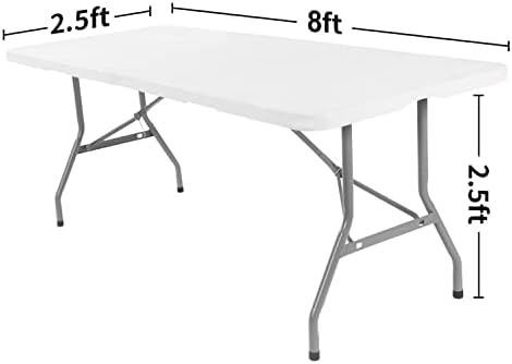 Peomeise 8FT Gray Stretch Spandex Table Cover