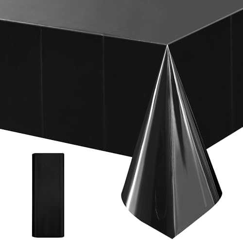 Just Shimmer 1 Piece Black Foil Tablecloth 54x72inch Party Use