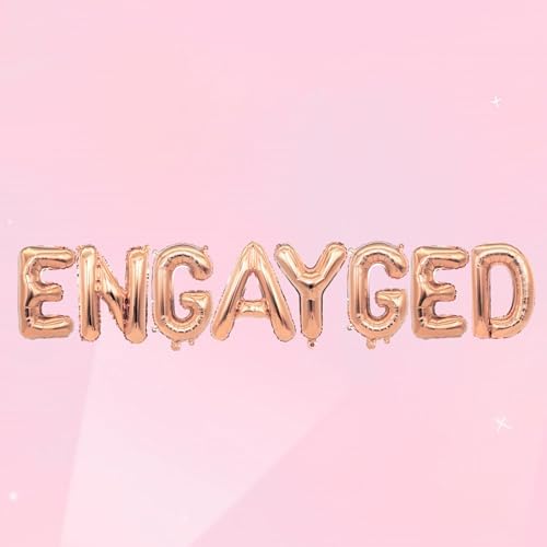 Decorit Rose Gold Engagement Letter Balloons Banner