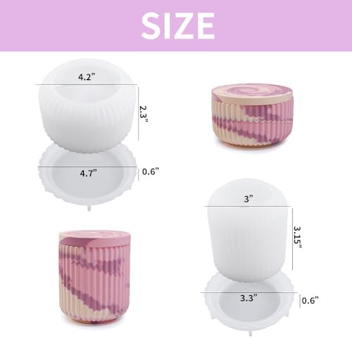 BIGEBO 2PCS Jar Resin Mold with Lid