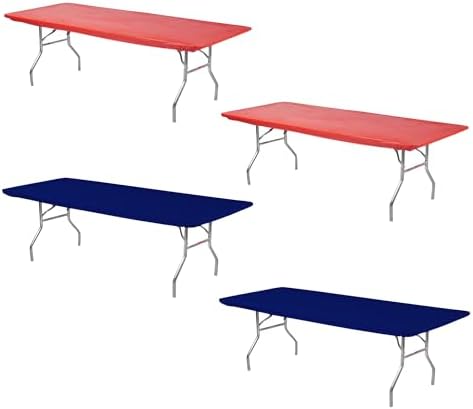 Kwik-Covers Rectangular Plastic Table Covers 8 x 30 Bundle of 4