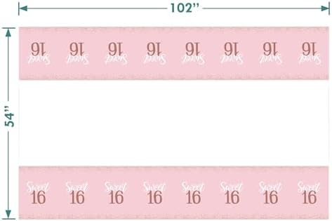 HOME HOOPLA Blush Pink 16th Birthday Table Cover 54x102