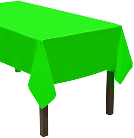 Party Essentials Heavy Duty Rectangle Table Cover Neon Green 54x108 3-Count