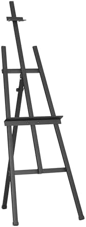 Heavy Duty Steel Museum Display and Art Lyre Easel 68 H Black