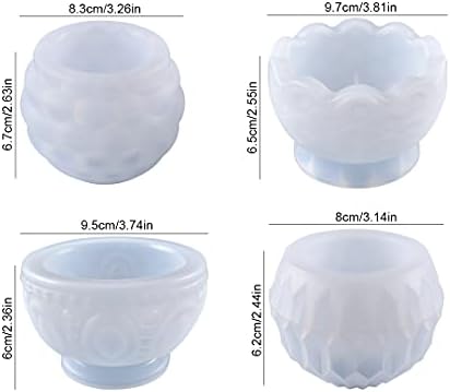 4PCS Resin Candle Holder Molds for DIY Jewelry Boxes