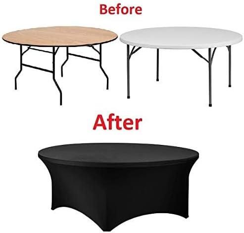 Black 60 Inch Round Stretch Spandex Tablecover