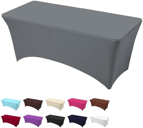 HZDHCLH Spandex Tablecloth 2 Pack 6FT Elastic Fitted Protector