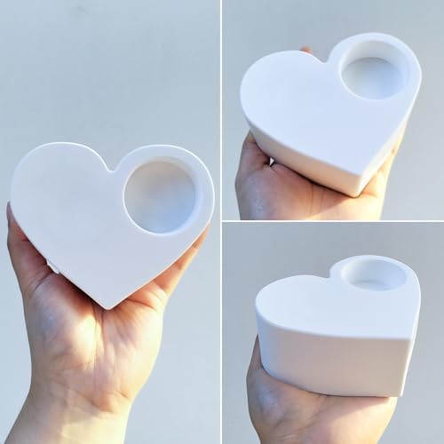 Wehous Valentine Resin Heart Candle Holder Mold
