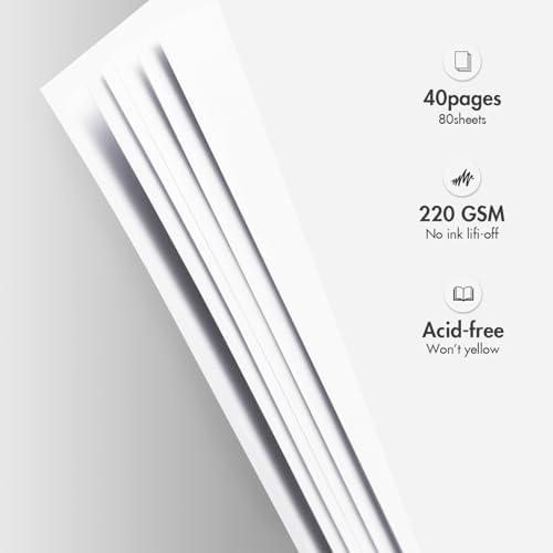 12x12 Inch 3 Ring Scrapbook Album with 40 Sleeves and 80 White Pages