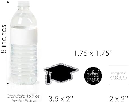 Silver Graduation Party Cut Outs - 24 Count DIY Shapes
