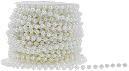 Mandala Crafts 6mm Faux White Pearl Beads Roll 27 Yards