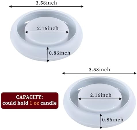 Wehous 2PCS Round Candle Holder Silicone Molds
