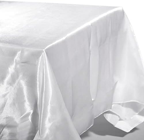 Andersons White Satin Square Table Cover 72 Inches Wedding Tablecloths