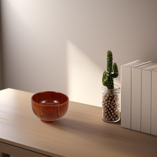 LOGOFUN 2PCS Wooden Ritual Bowls with Moon and Pentacle Design