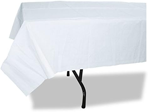 Tatco 31108 Paper Table Cover with Plastic Liner 54x108 White 20 per Carton