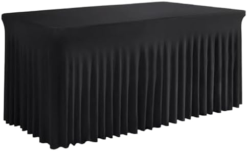Premium Black Table Skirt for 6ft Rectangular Tables