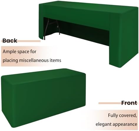 4 Pack Green Fitted Tablecloths for 6 Foot Tables