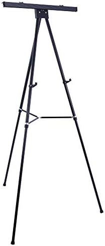 US Art Supply 70 High XL Black Aluminum Flip Chart Easel