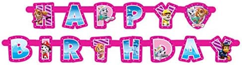 Paw Patrol Girl Party Supplies Bundle with Table Cover Banner Sticker Sheet