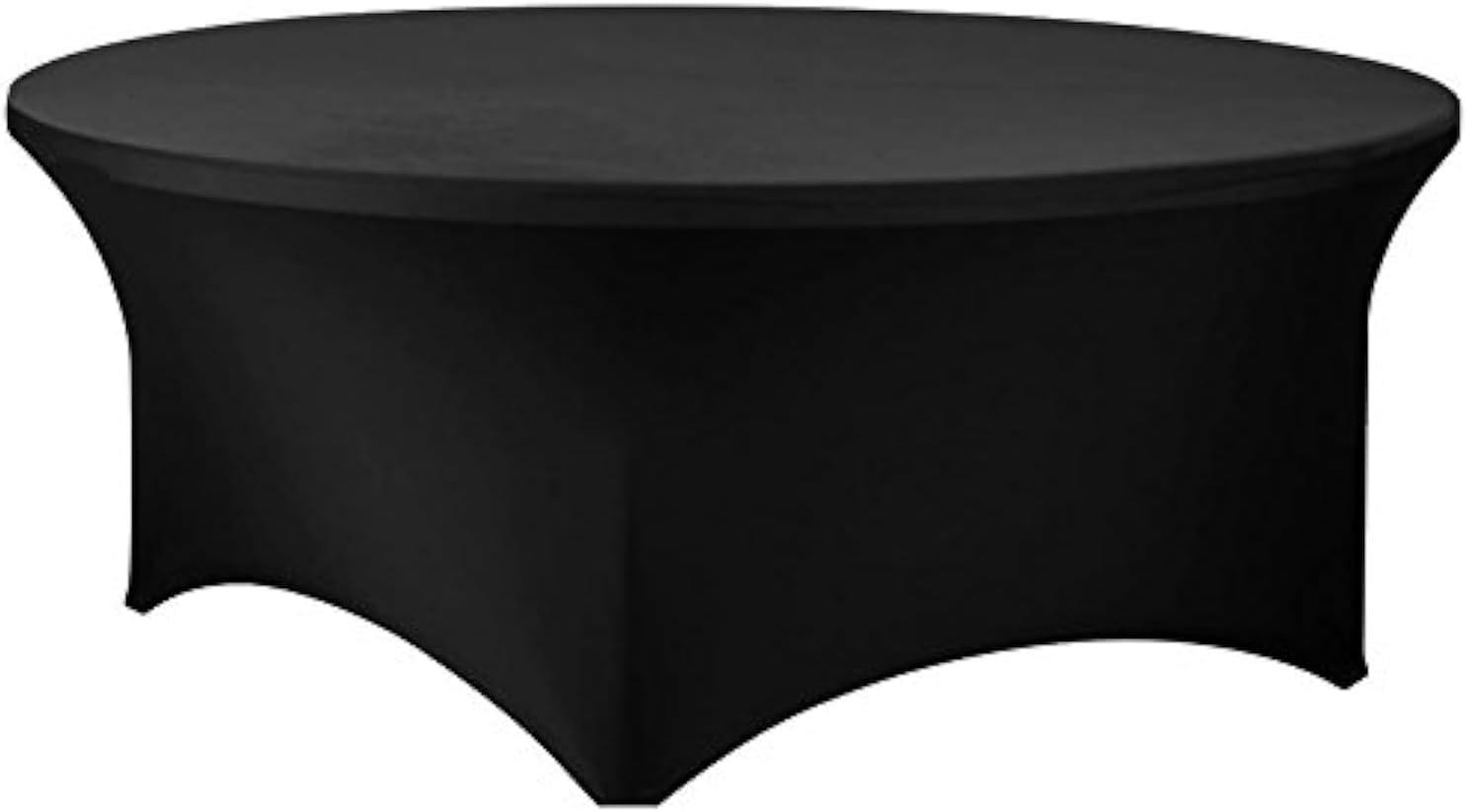 Black 60 Inch Round Stretch Spandex Tablecover