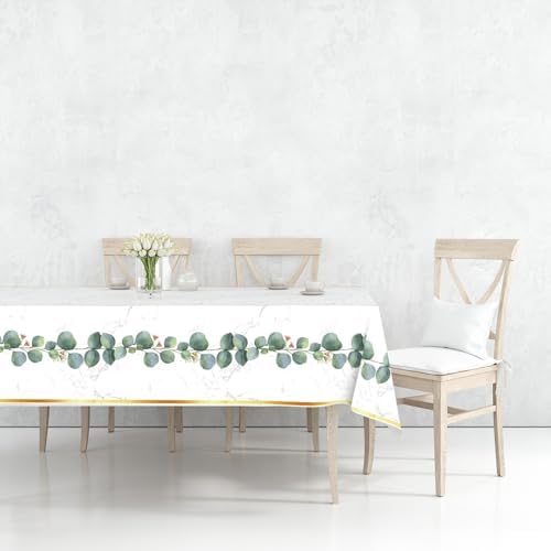 Hapray 4 Pack Eucalyptus Jungle Tablecloths for Rectangle Tables 54x108