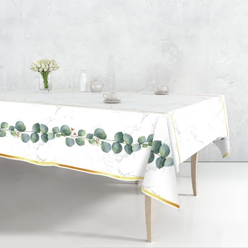 Hapray 4 Pack Eucalyptus Jungle Tablecloths for Rectangle Tables 54x108