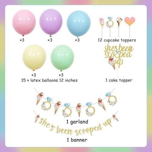 Wonmelody Ice Cream Themed Bridal Shower Decorations