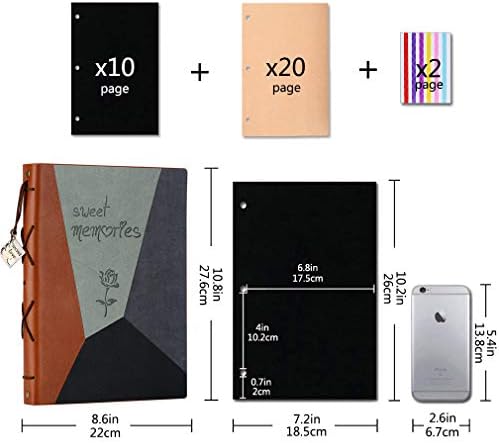 ZEEYUAN Premium Leather Photo Album 60 Pages Gray