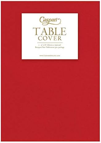 Caspari Paper Linen Table Cover Red 1 Each