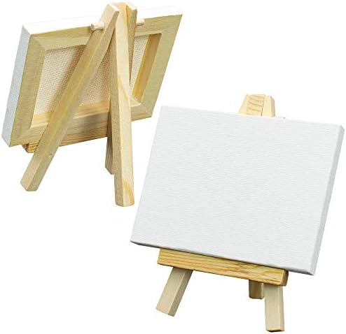 FIXSMITH 3x4 Inch Mini Stretched Canvas Easel Set - 12 Pack