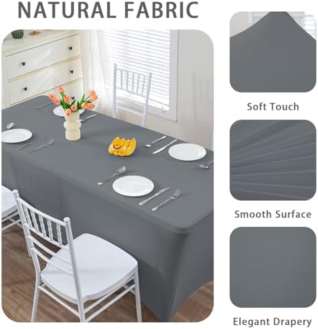 HZDHCLH Spandex Tablecloth 2 Pack 6FT Elastic Fitted Protector