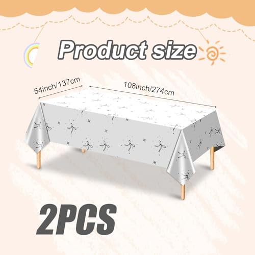 2pcs Black Bow Tablecloth for Birthday Decor