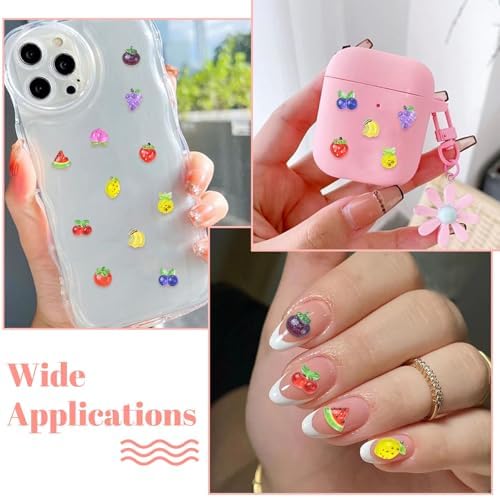 LiQunSweet 110 Pcs 11 Styles Fruit Resin Cabochons for DIY Jewelry