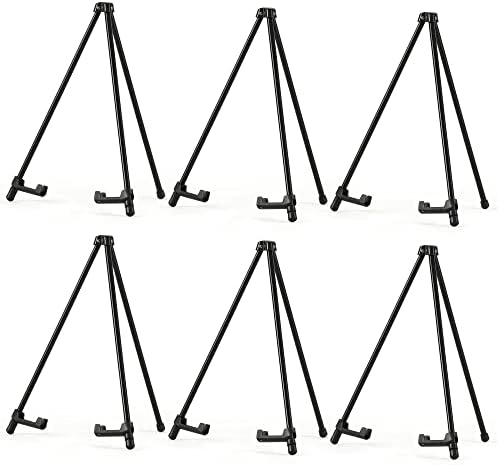 14 Inch Adjustable Tabletop Easel Stand - 6 Pack Black Steel