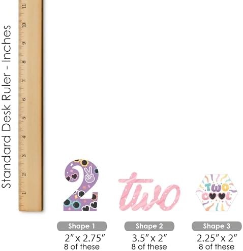 Big Dot of Happiness Two Cool Girl Birthday Cut Outs 24 Count