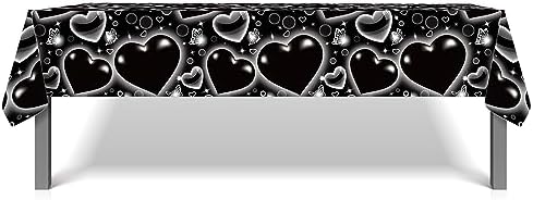 CC HOME Black Butterfly Heart Tablecloth 54x87 Inch