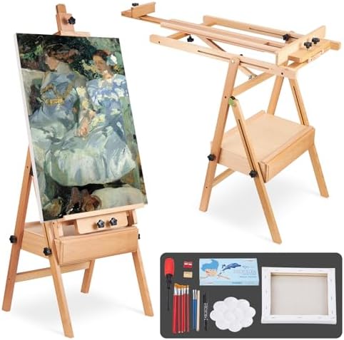 YOKUGO H-Frame Easel for Painting with Storage Drawer
