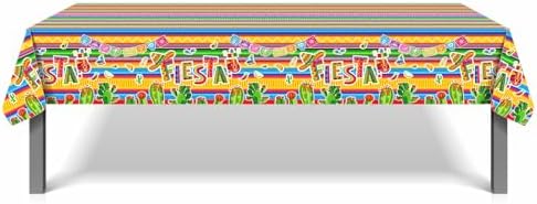 YVAINE 3 Piece Mexican Fiesta Tablecloths 51x86 Inch
