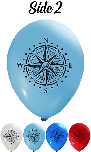 Anchor and Compass Balloons 12 Inch 16 Pieces