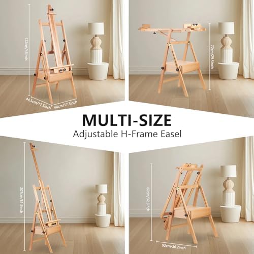 YOKUGO H-Frame Easel for Painting with Storage Drawer