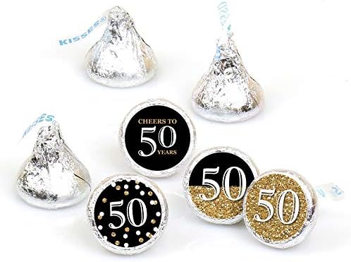 Big Dot of Happiness 50th Birthday Gold Candy Sticker Labels
