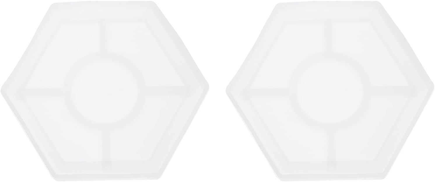 Uxcell 2 Pcs Hexagon Resin Coaster Moulds