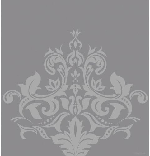 Creative Converting Border Print Plastic Tablecover Silver Anniversary