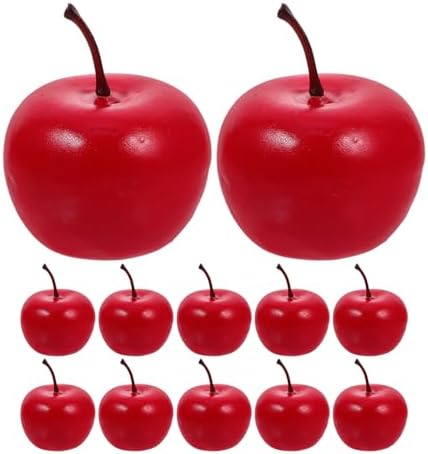 LOGOFUN 12pcs Red Christmas Artificial Fruit Props
